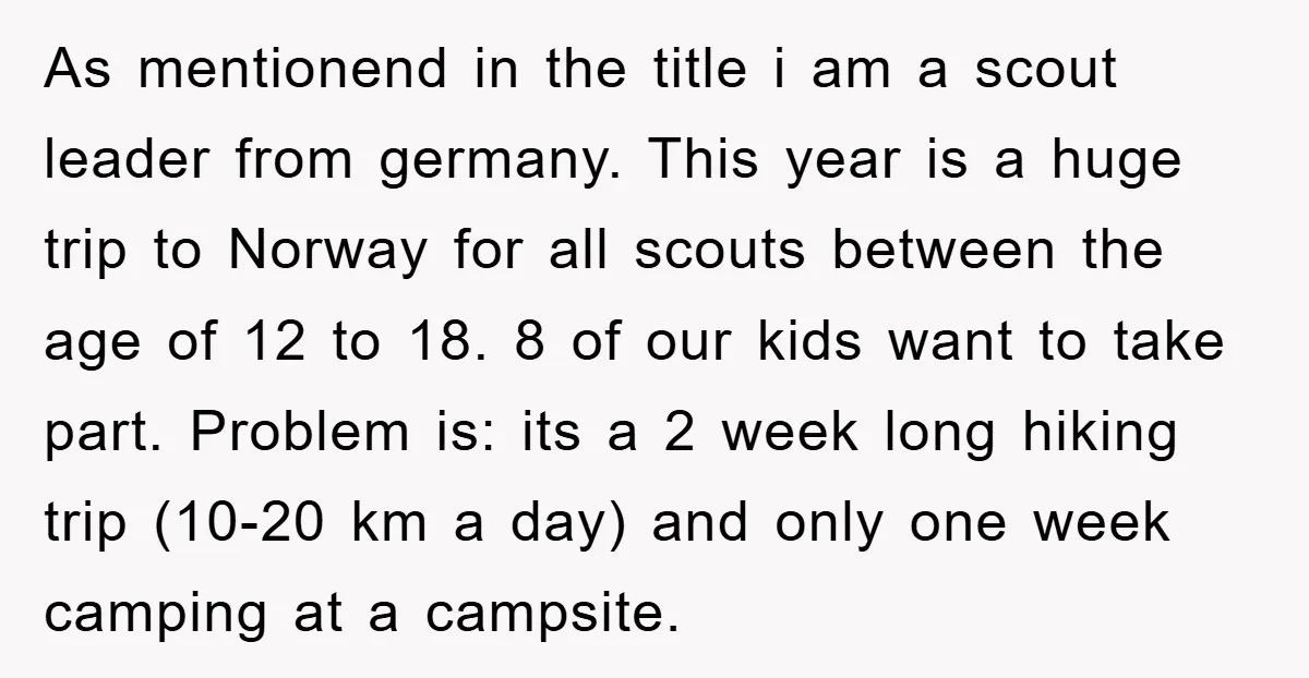 As mentionend in the title i am a scout leader from germany. This year is a huge trip to Norway for all scouts between the age of 12 to 18....