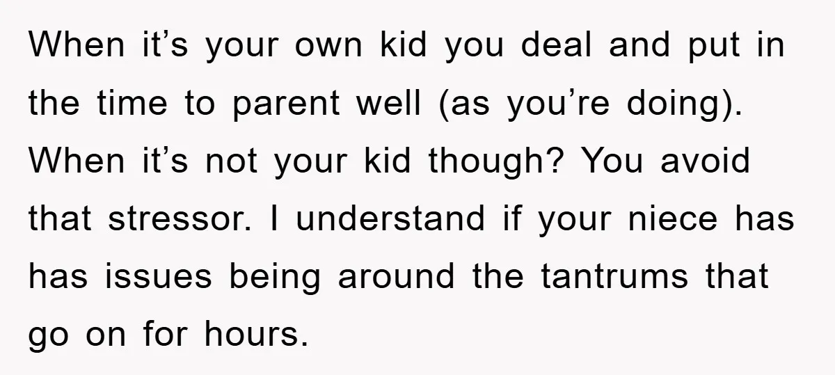 When it’s your own kid you deal and put in the time to parent well (as you’re doing). When it’s not your kid though? You avoid that stressor. I understand...