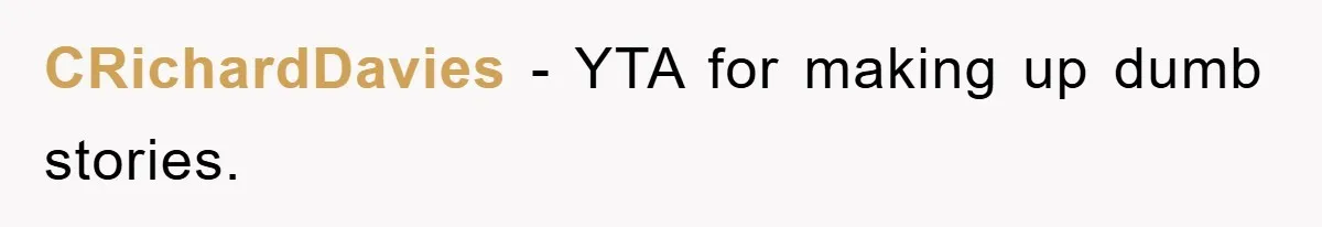 CRichardDavies − YTA for making up dumb stories.
