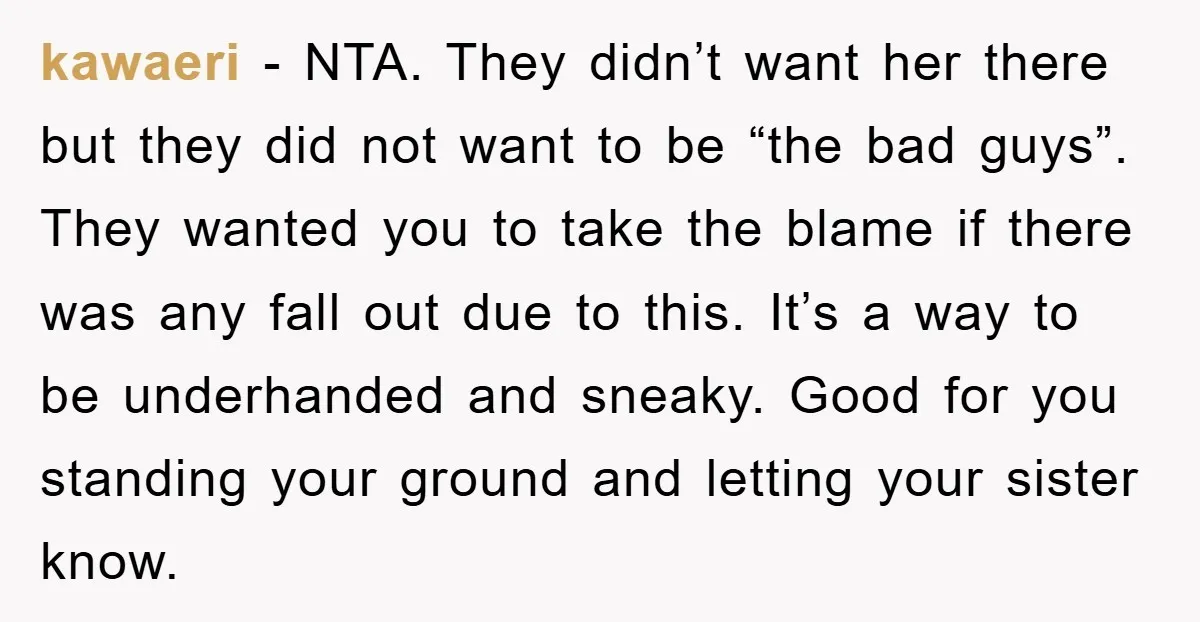 kawaeri − NTA. They didn’t want her there but they did not want to be “the bad guys”. They wanted you to take the blame if there was any fall...