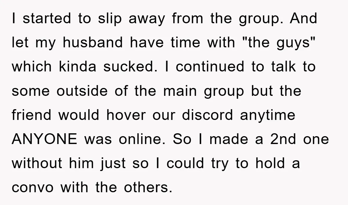 I started to slip away from the group. And let my husband have time with "the guys" which kinda sucked. I continued to talk to some outside of the main...