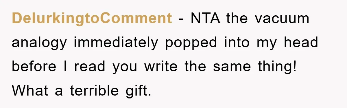DelurkingtoComment − NTA the vacuum analogy immediately popped into my head before I read you write the same thing! What a terrible gift.