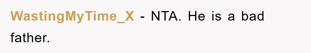 WastingMyTime_X − NTA. He is a bad father.