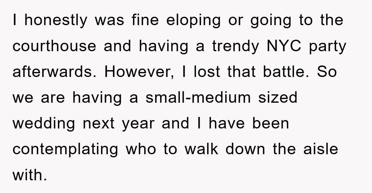 I honestly was fine eloping or going to the courthouse and having a trendy NYC party afterwards. However, I lost that battle. So we are having a small-medium sized wedding...