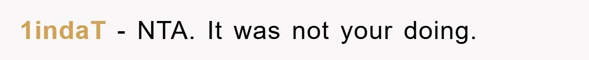 1indaT − NTA. It was not your doing.