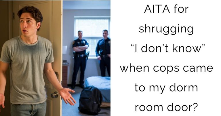 AITA for shrugging “I don’t know” when cops came to my dorm room door?