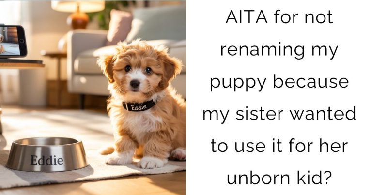 AITA for not renaming my puppy because my sister wanted to use it for her unborn kid?