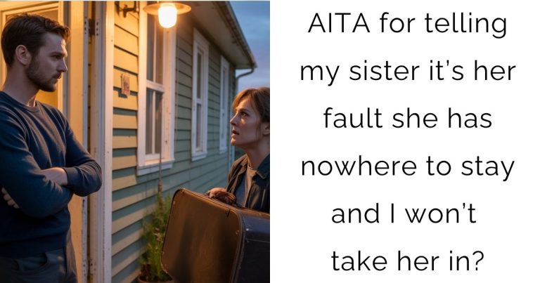 AITA for telling my sister it’s her fault she has nowhere to stay and I won’t take her in?