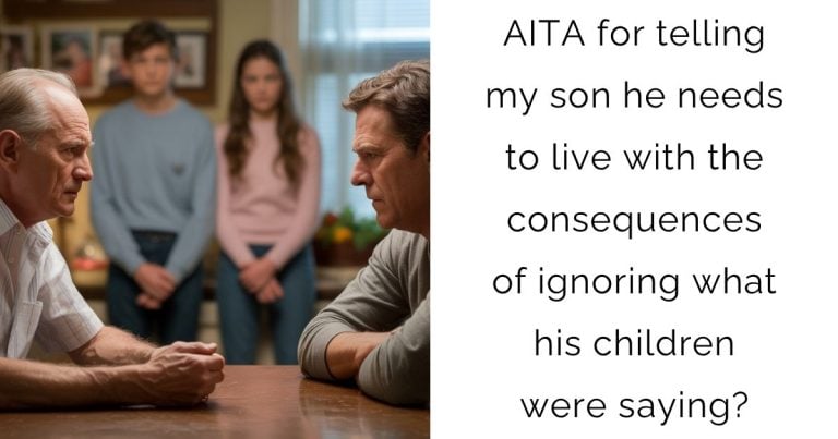 AITA for telling my son he needs to live with the consequences of ignoring what his children were saying?