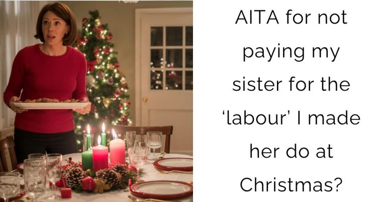 AITA for not paying my sister for the ‘labour’ I made her do at Christmas?