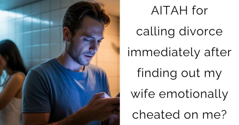 AITAH for calling divorce immediately after finding out my wife emotionally cheated on me?