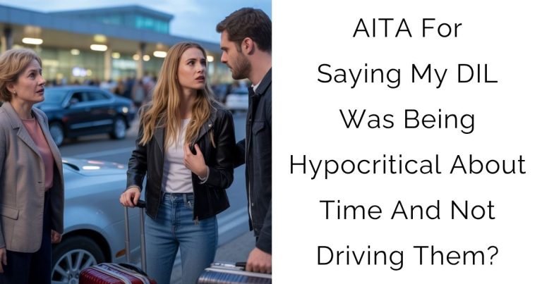 AITA For Saying My DIL Was Being Hypocritical About Time And Not Driving Them?