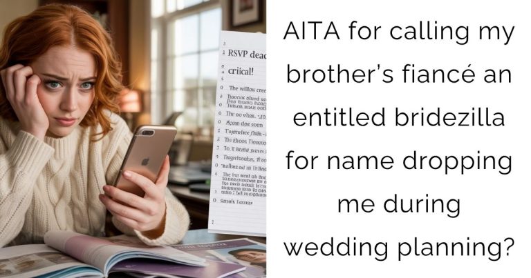 AITA for calling my brother’s fiancé an entitled bridezilla for name dropping me during wedding planning?