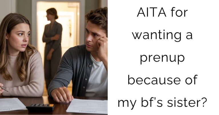 AITA for wanting a prenup because of my bf’s sister?