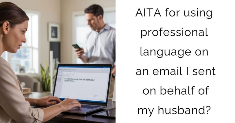 AITA for using professional language on an email I sent on behalf of my husband?