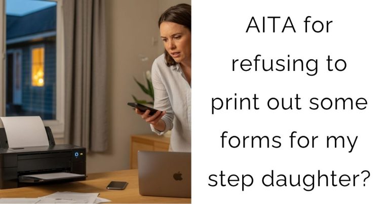 AITA for refusing to print out some forms for my step daughter?