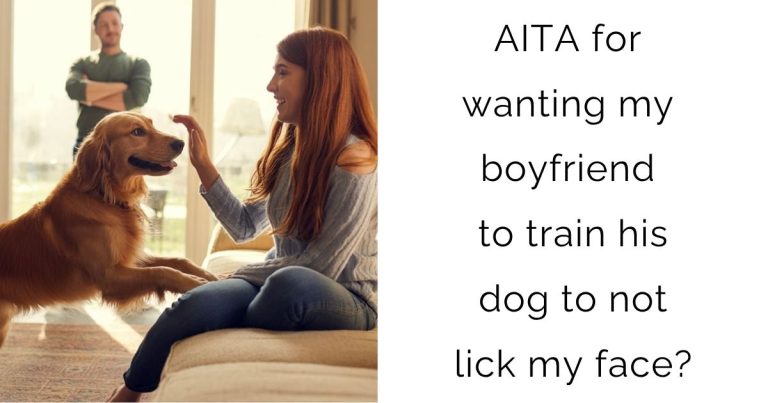 AITA for wanting my boyfriend to train his dog to not lick my face?
