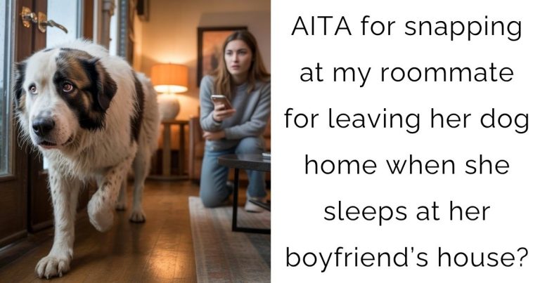 AITA for snapping at my roommate for leaving her dog home when she sleeps at her boyfriend’s house?