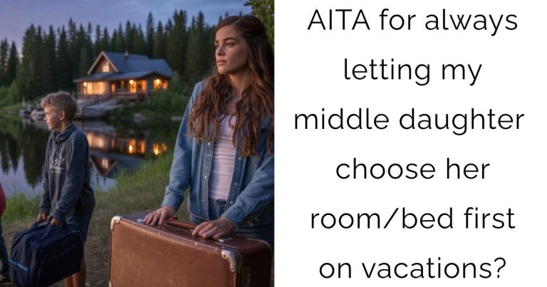 AITA for always letting my middle daughter choose her room/bed first on vacations?
