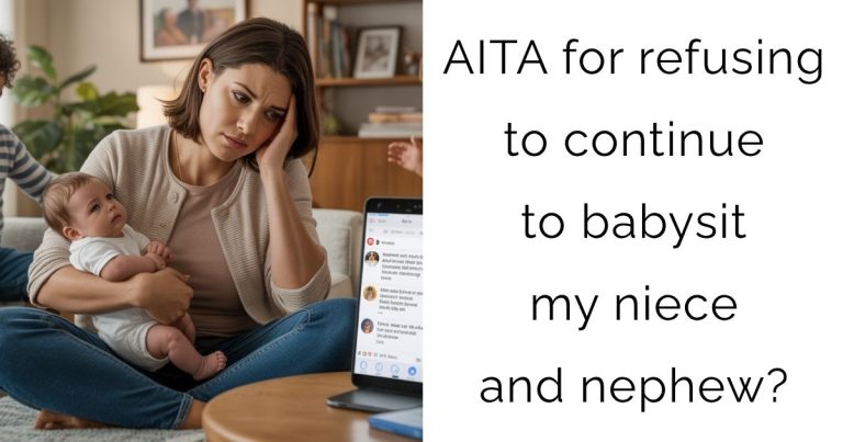 AITA for refusing to continue to babysit my niece and nephew?