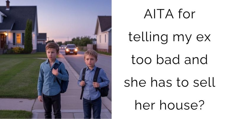 AITA for telling my ex too bad and she has to sell her house?