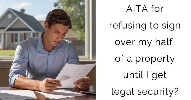 AITA for refusing to sign over my half of a property until I get legal security?