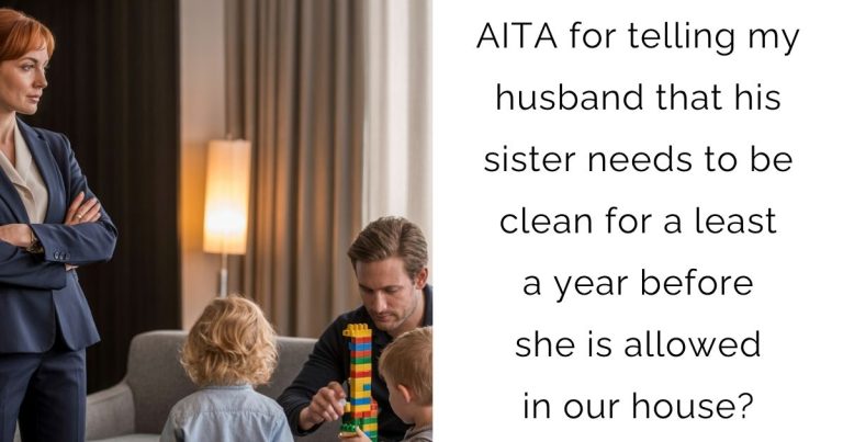 AITA for telling my husband that his sister needs to be clean for a least a year before she is allowed in our house?