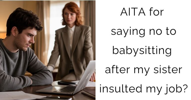 AITA for saying no to babysitting after my sister insulted my job?