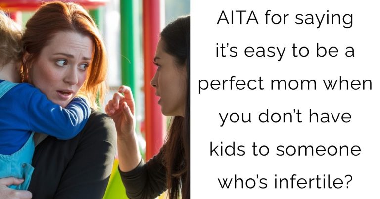 AITA for saying it’s easy to be a perfect mom when you don’t have kids to someone who’s infertile?