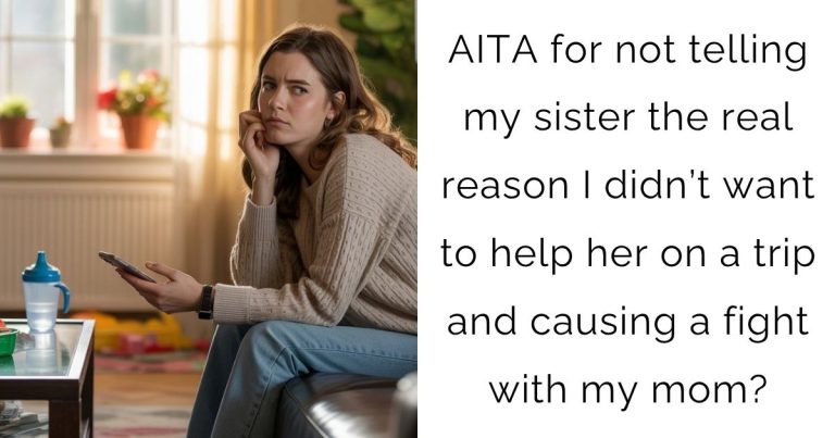 AITA for not telling my sister the real reason I didn’t want to help her on a trip and causing a fight with my mom?