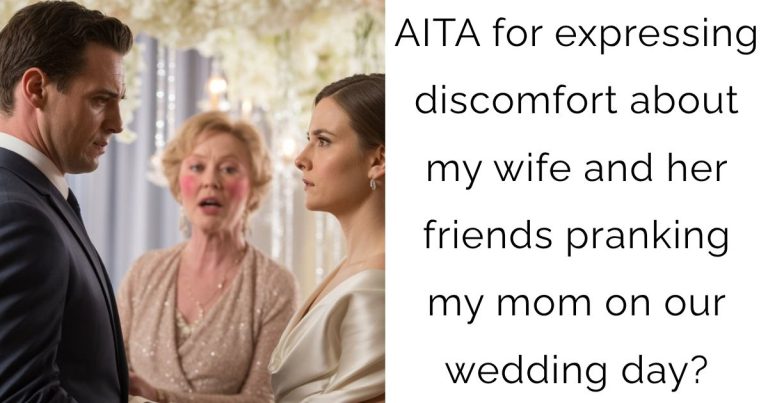 AITA for expressing discomfort about my wife and her friends pranking my mom on our wedding day?