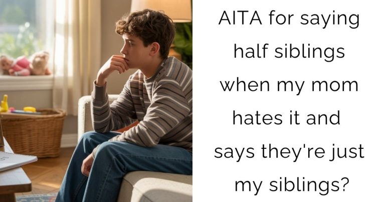 AITA for saying half siblings when my mom hates it and says they’re just my siblings?