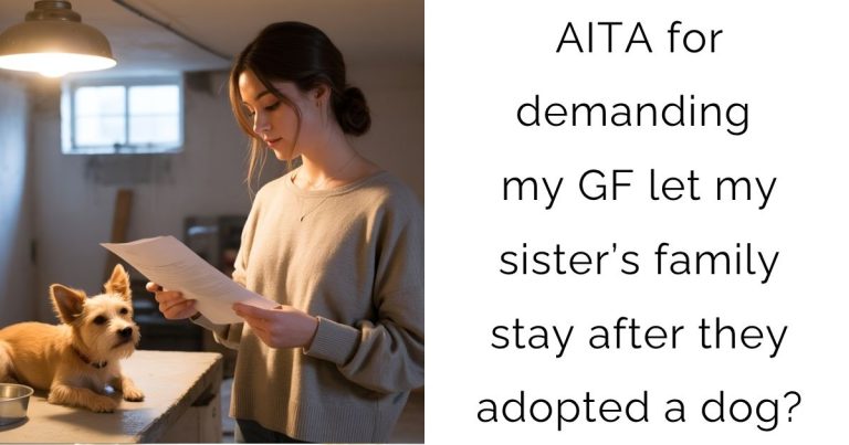 AITA for demanding my gf let my sister’s family stay after they adopted a dog?