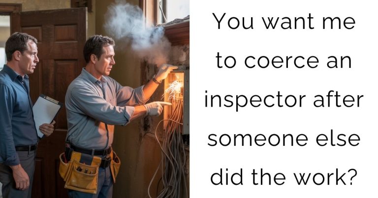 You want me to coerce an inspector after someone else did the work?