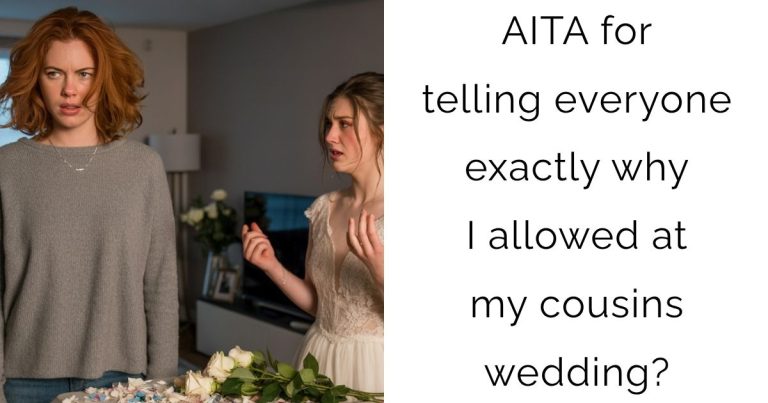AITA for telling everyone exactly why I allowed at my cousins wedding?