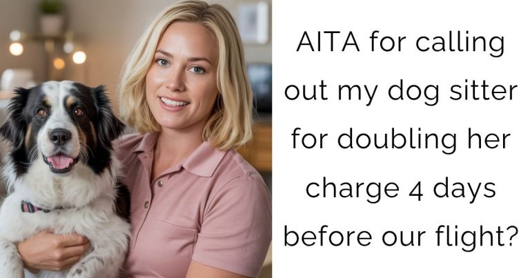 AITA for calling out my dog sitter for doubling her charge 4 days before our flight?