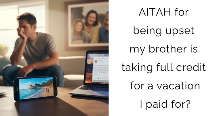 AITAH for being upset my brother is taking full credit for a vacation I paid for?