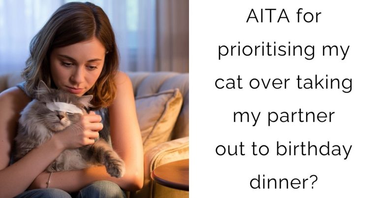 AITA for prioritising my cat over taking my partner out to birthday dinner?