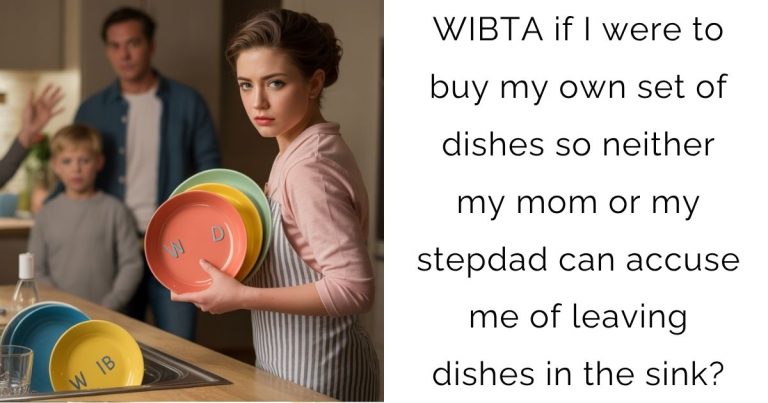 WIBTA if I were to buy my own set of dishes so neither my mom or my stepdad can accuse me of leaving dishes in the sink?