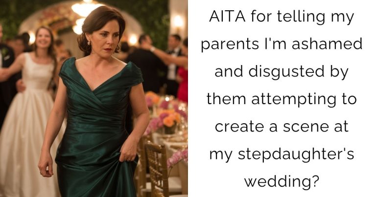 AITA for telling my parents I’m ashamed and disgusted by them attempting to create a scene at my stepdaughter’s wedding?