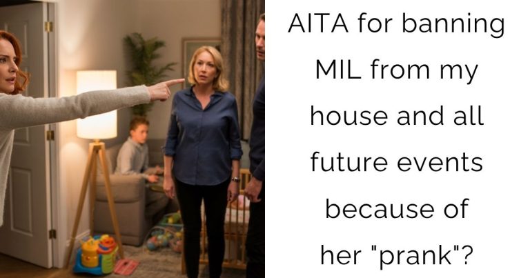 AITA for banning MIL from my house and all future events because of her “prank”?
