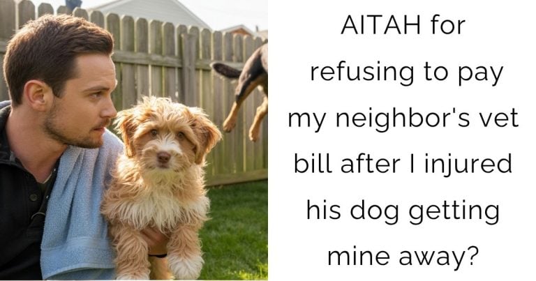 AITAH for refusing to pay my neighbor’s vet bill after I injured his dog getting mine away?
