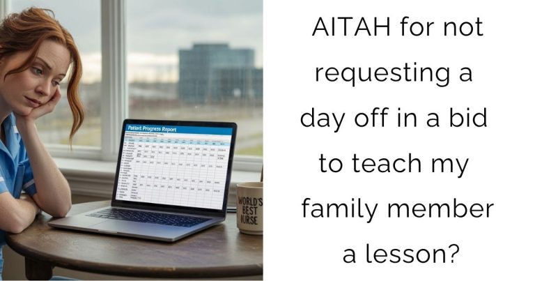 AITAH for not requesting a day off in a bid to teach my family member a lesson?