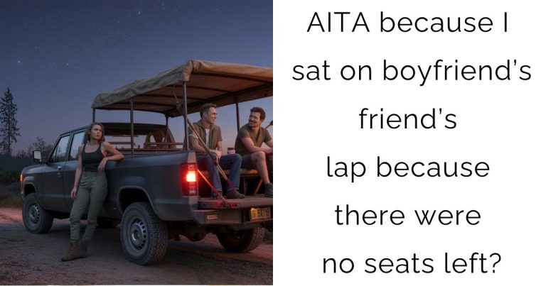 AITA because I sat on boyfriend’s friend’s lap because there were no seats left?