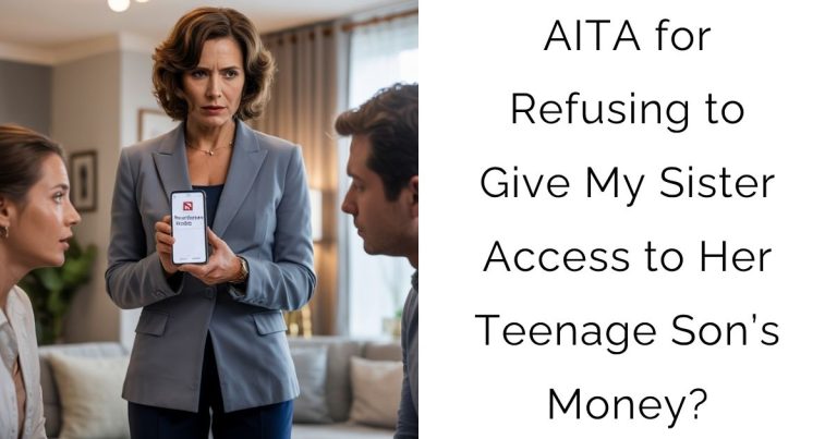 AITA for Refusing to Give My Sister Access to Her Teenage Son’s Money?