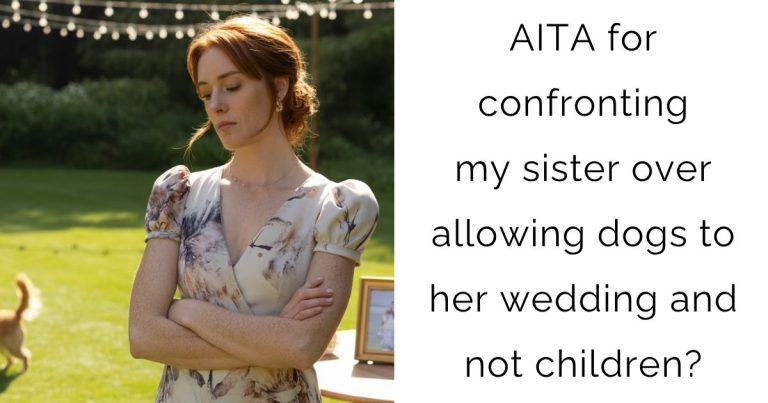 AITA for confronting my sister over allowing dogs to her wedding and not children?