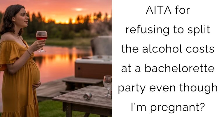 AITA for refusing to split the alcohol costs at a bachelorette party even though I’m pregnant?