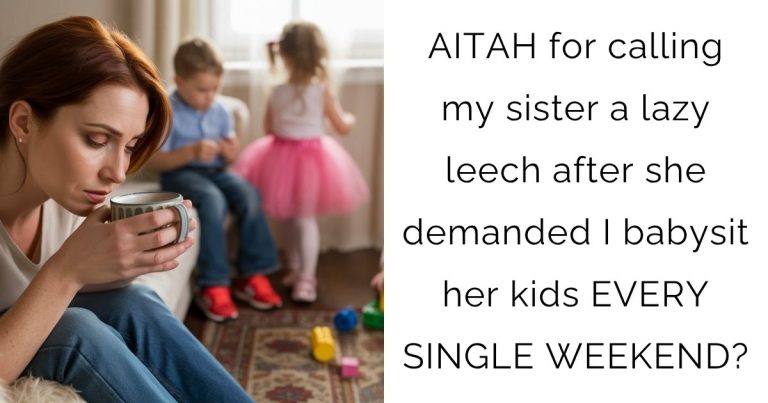 AITAH for calling my sister a lazy leech after she demanded I babysit her kids EVERY SINGLE WEEKEND?