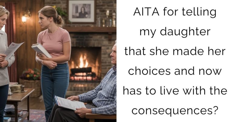 AITA for telling my daughter that she made her choices and now has to live with the consequences?