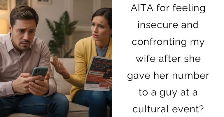 AITA for feeling insecure and confronting my wife after she gave her number to a guy at a cultural event?